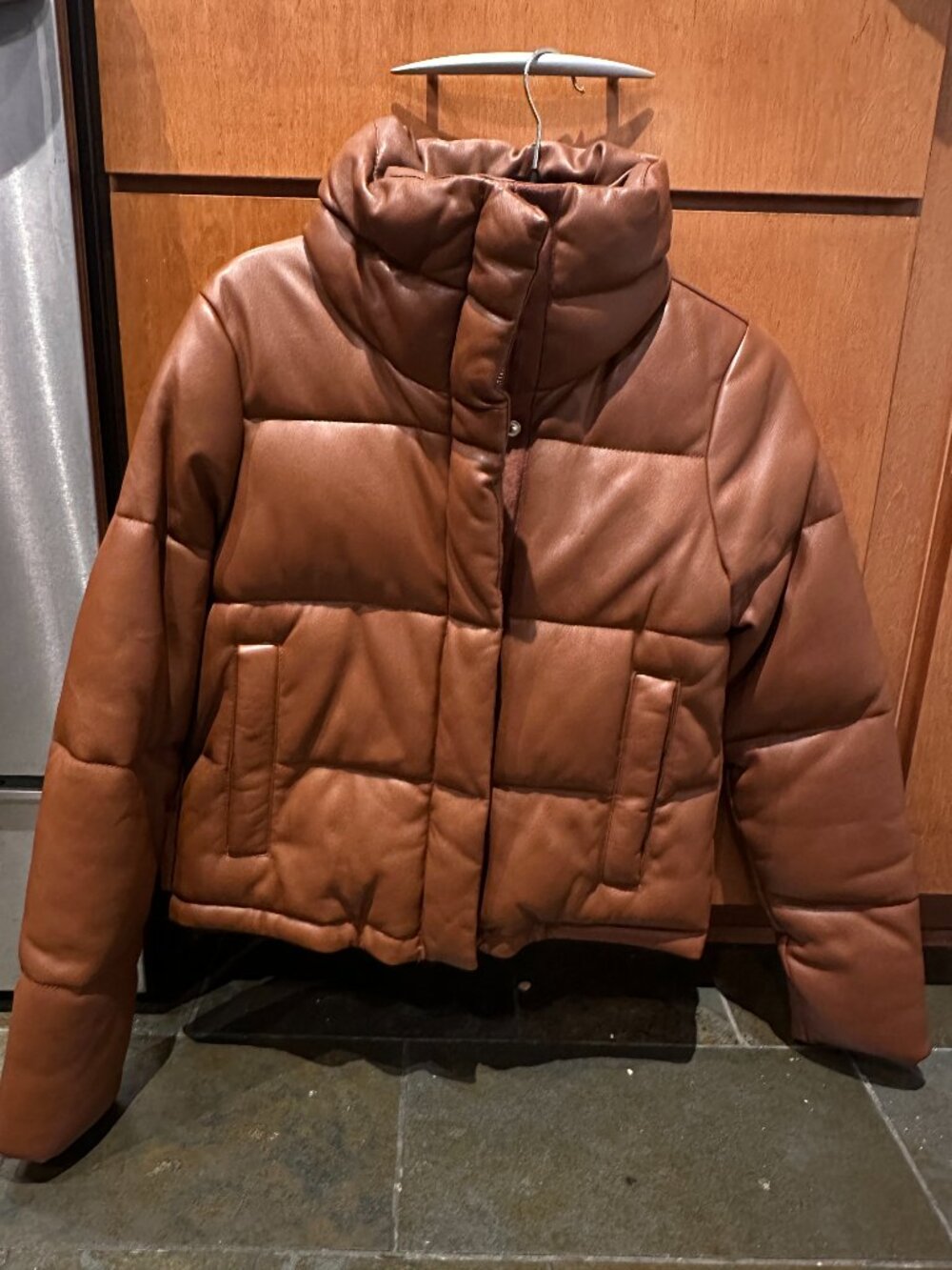 abercombie vegan Leather Short Puffer